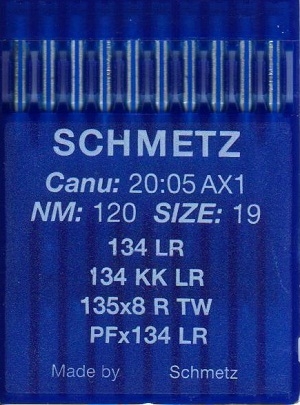 Иглы швейные Schmetz 134LR №120/19 canu:20:05 AX1