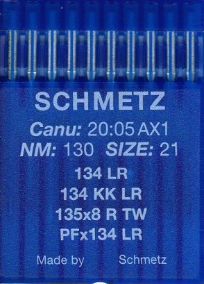 Иглы швейные 134LR №130/21 Schmetz canu:20:05 AX1