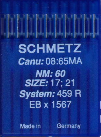 Иглы швейные  Schmetz 459R № 60 canu:08:65MA